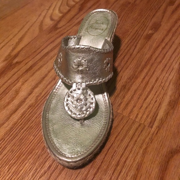 Jack Rogers Platinum Marbella Mid-wedge Sz 8.5 - Picture 3 of 7